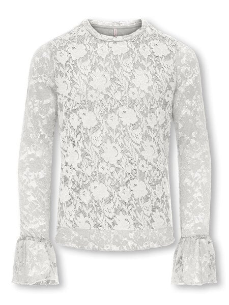 KIDS ONLY KOGTOOS L/S LACE TOP JRS 15372337 Cloud Dancer