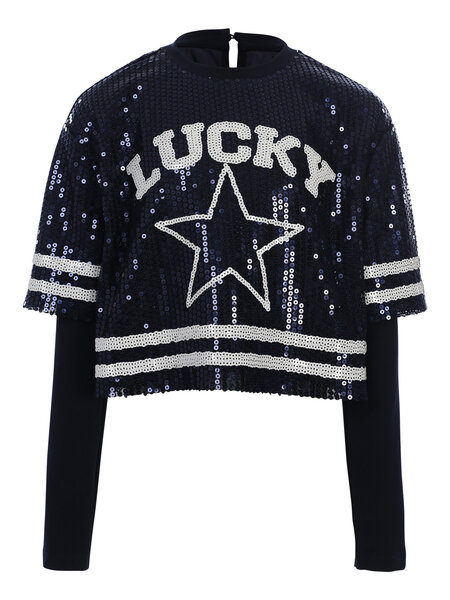 LOOXS sequince Tee 2633-5477-707 BLUE SEQUINS