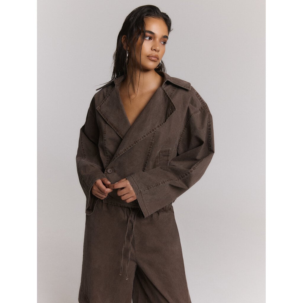 REFINED washed bomber trenchcoat JOLANDA (R2610446294) choc brown