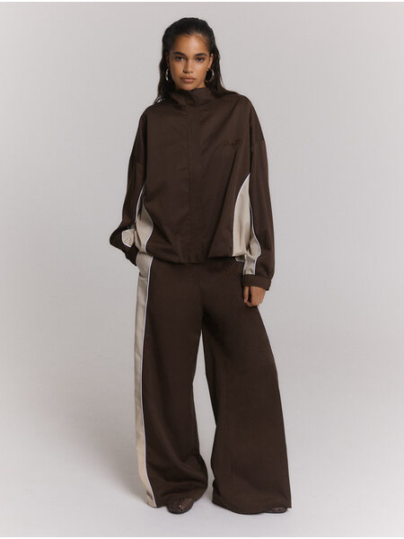 REFINED sporty wide leg pants BLAKIE (R2610151301) choc brown