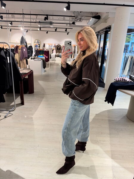 Oversized track jacket - brown