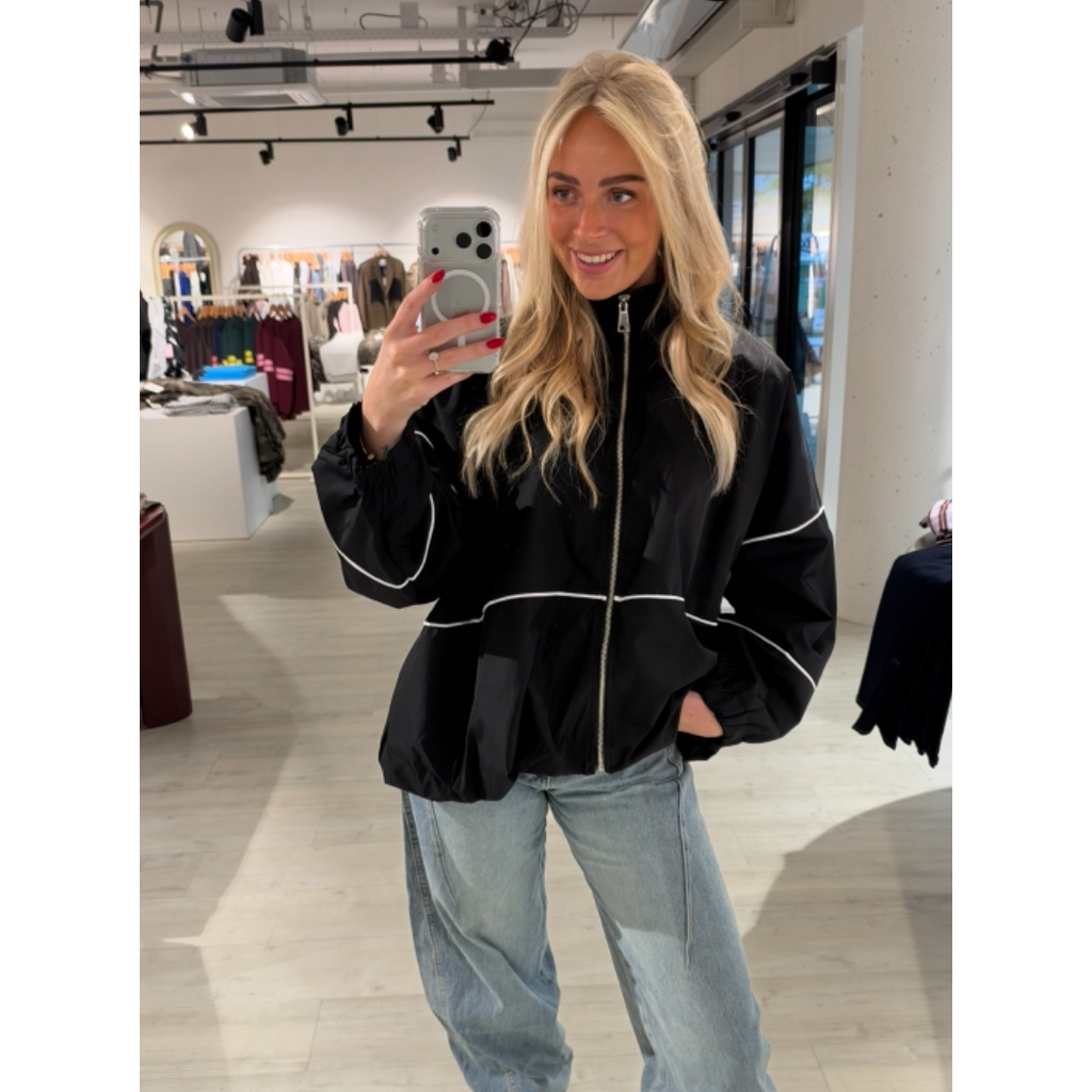Oversized track jacket - black