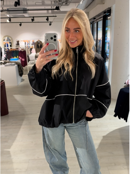 Oversized track jacket - black