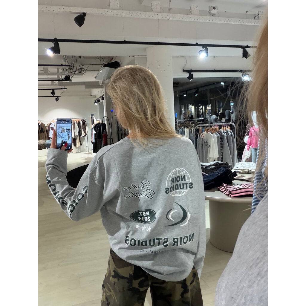 Longsleeve oversized - grey/green