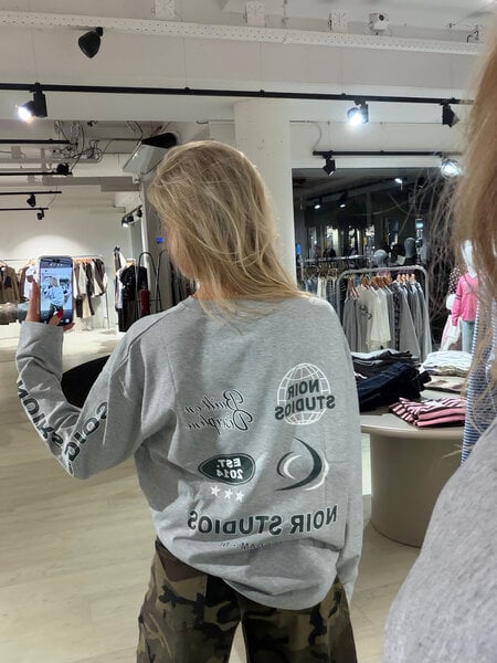 Longsleeve oversized - grey/green