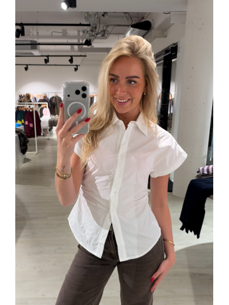 Blouse ss taille - white