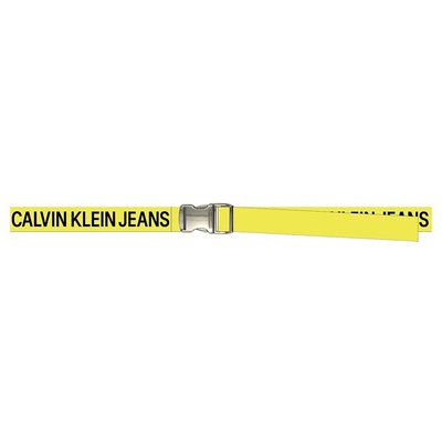 CALVIN KLEIN CKJ logo clip belt black yellow