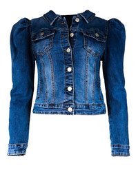 Blue jean puff sleeve jacket Clearance