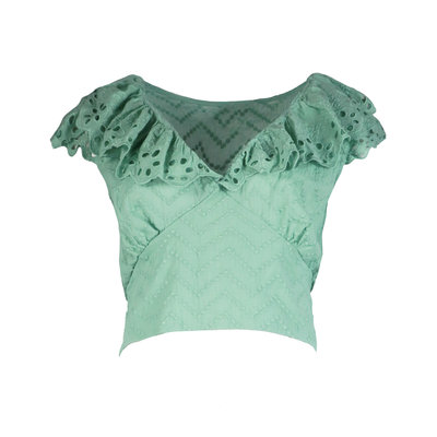 JAIMY WS Crochet crop top green