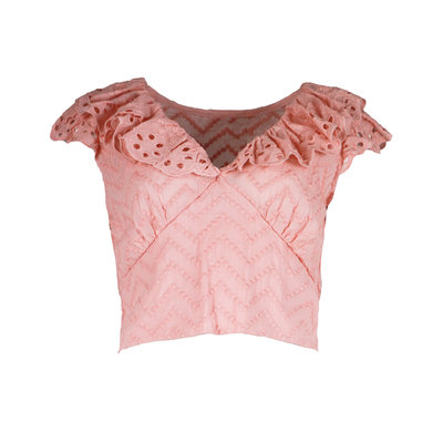JAIMY WS Crochet crop top pink