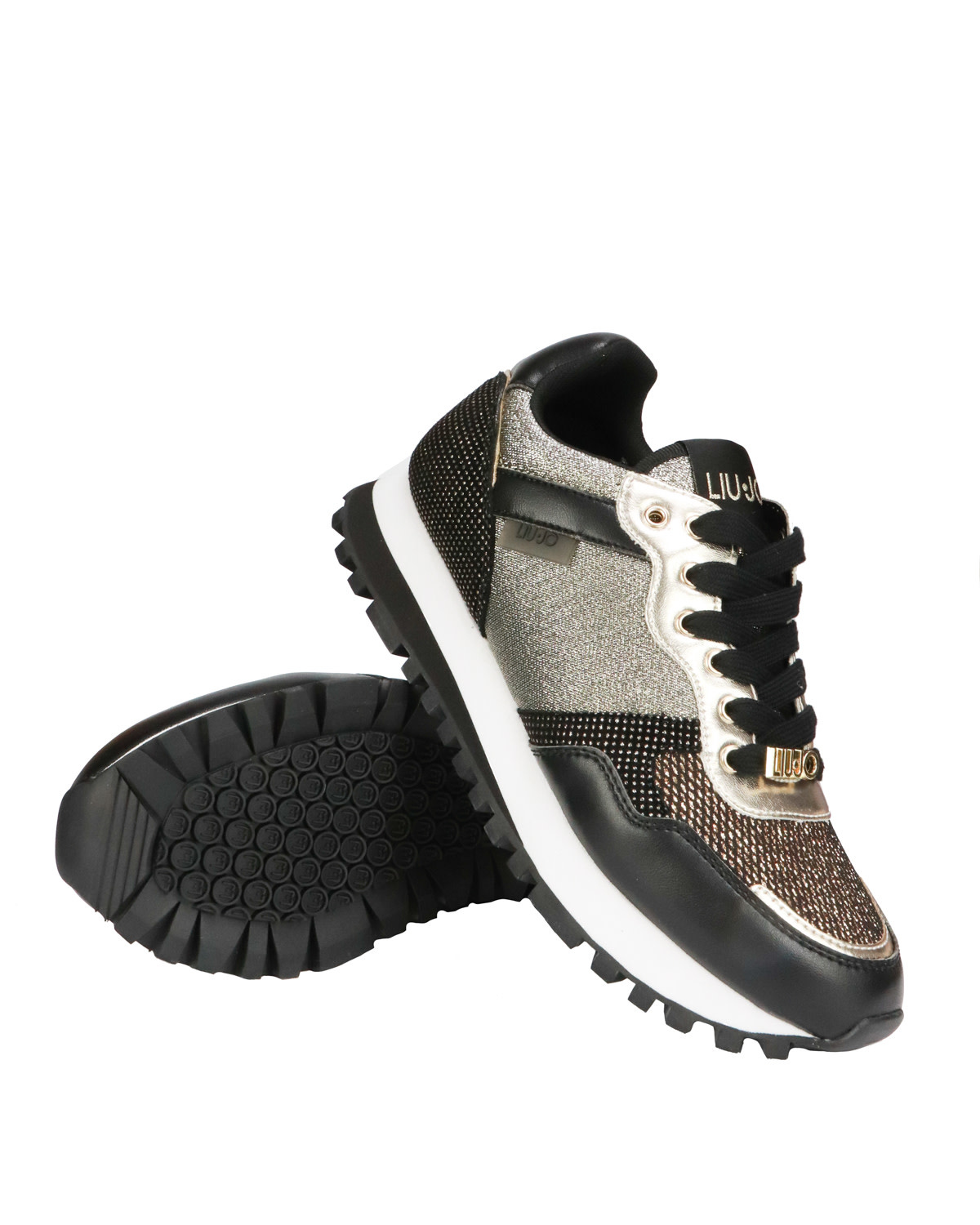 LIU JO Wonder 1 sneaker black/gold - jaimymode.nl