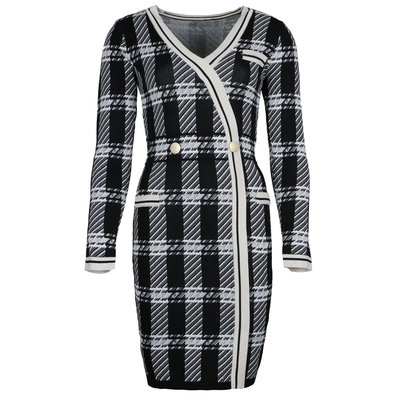 JAIMY Sparkle check print dress silver