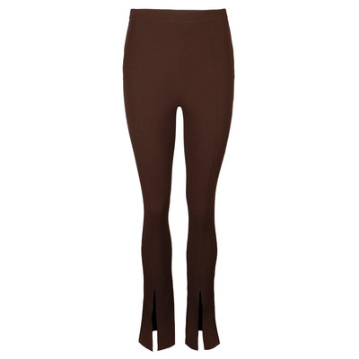 JAIMY High waisted split pants chocolade brown