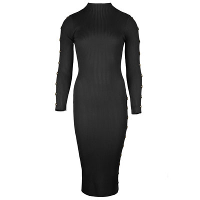 JAIMY Jazlyn gold button dress black