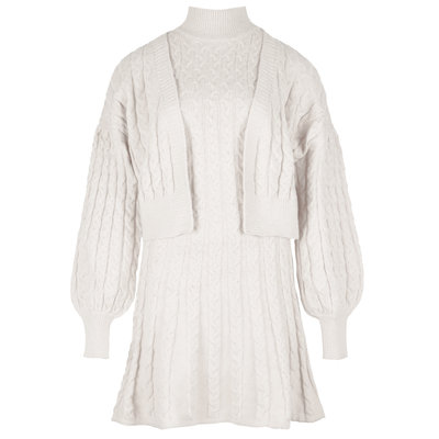 JAIMY Cable knitwear set creme
