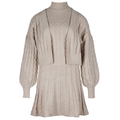JAIMY Cable knitwear set beige