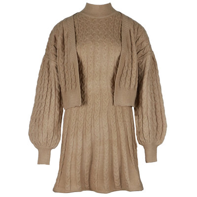 JAIMY Cable knitwear set camel