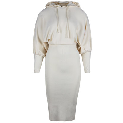 JAIMY Fav knitwear hoodie dress creme