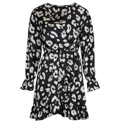 JAIMY Rachel satin leopard print dress