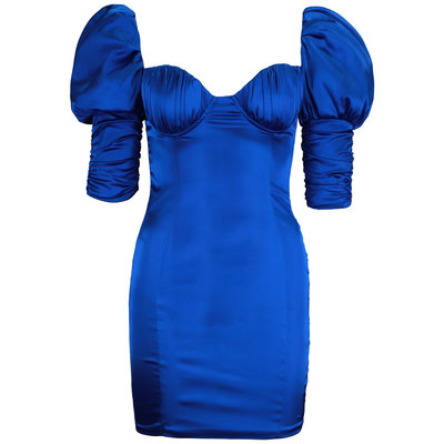 JAIMY Bella satin dress cobalt blue