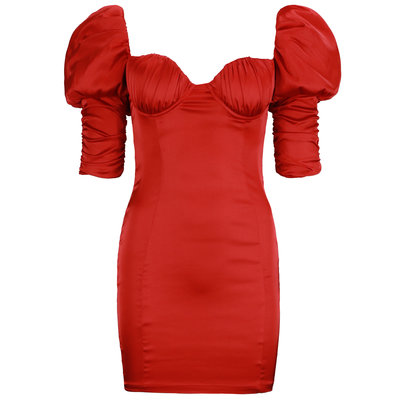 JAIMY Bella satin dress red