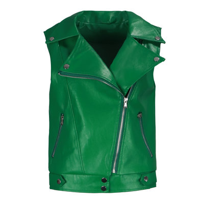JAIMY Faith leather gilet green