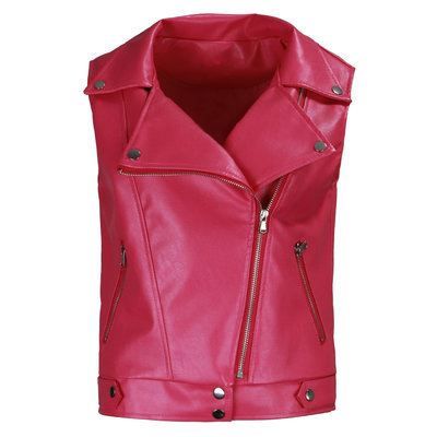 JAIMY Faith leather gilet fuchsia