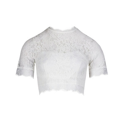 JAIMY Briana lace crop top white