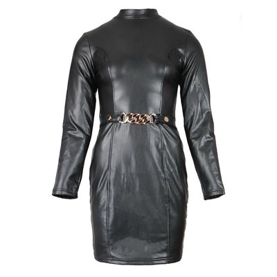 JAIMY Amy leather dress black
