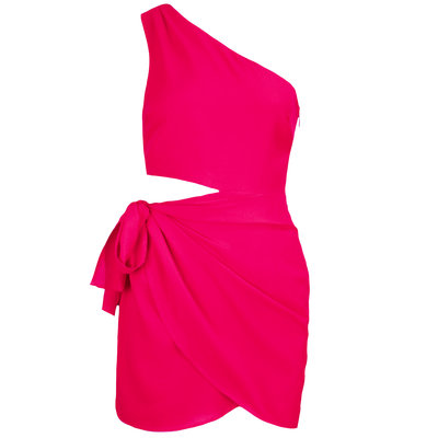 JAIMY Colette one shoulder dress fuchsia