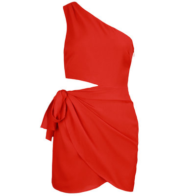 JAIMY Colette one shoulder dress red