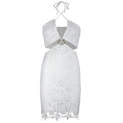 JAIMY Bella cut out dress white