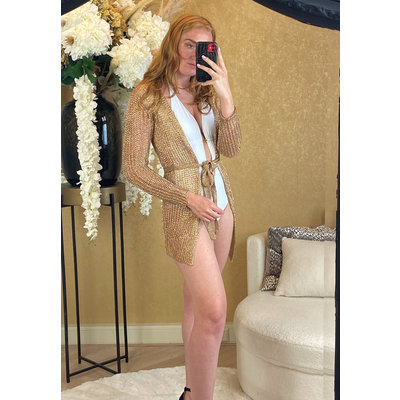 JAIMY Lurex cardigan rose