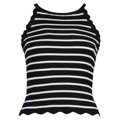 JAIMY Striped halter top black