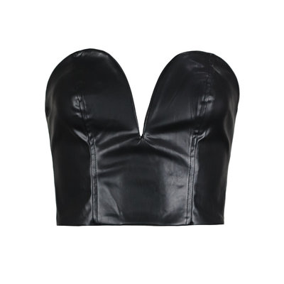 JAIMY Leather corset top black