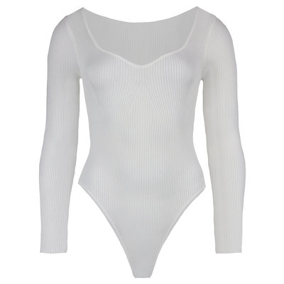 JAIMY Averi ribbed body white