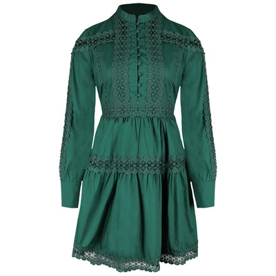 JAIMY Briana crochet detail dress emerald