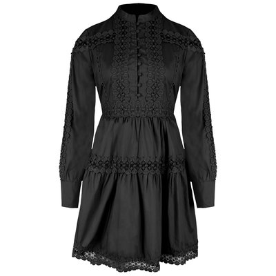 JAIMY Briana crochet detail dress black