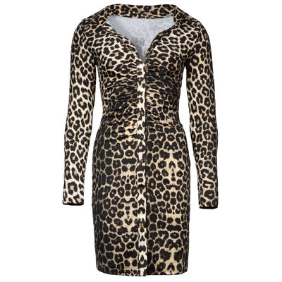 JAIMY Lucille ruched travel dress leopard