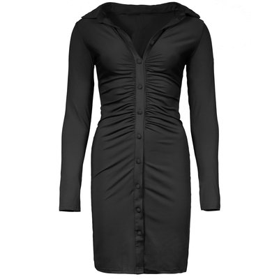 JAIMY Lucille ruched travel dress black