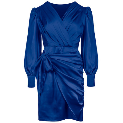 JAIMY Luna satin dress cobalt blue
