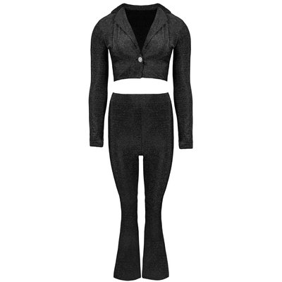 JAIMY Sparkle flared set black
