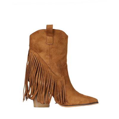 JAIMY Ivy suede fringe boots camel