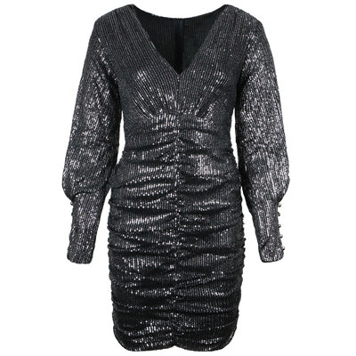 JAIMY Lucy sequin dress black silver