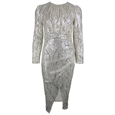 JAIMY Brynn sequin midi dress beige