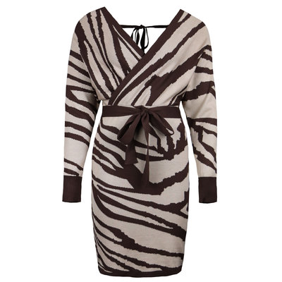 JAIMY Alina zebra comfy dress beige/bruin