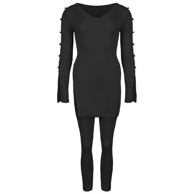 JAIMY Button detail lounge set black