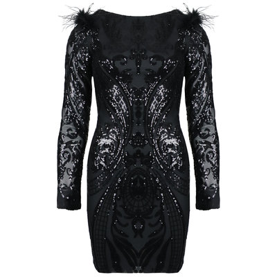 JAIMY Natalia low back sequin dress black