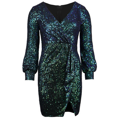 JAIMY Davina sequin dress petrol