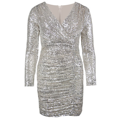 JAIMY Fernanda sequin dress silver